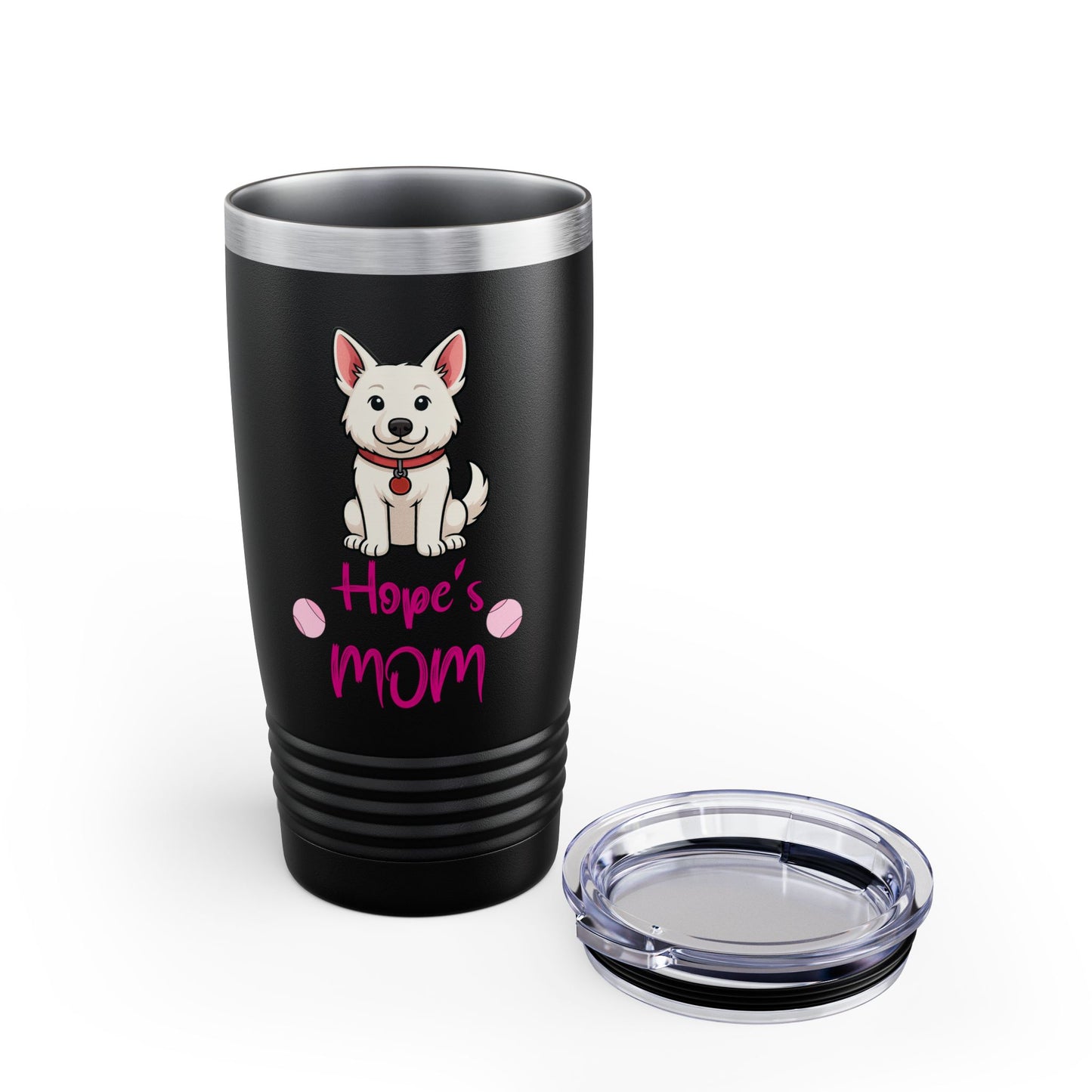 White German Shepherd Personalized Tumbler - 20oz, Custom Travel Mug, Perfect Gift for Dog Lovers, Cute Pet Owners, Inspirational Drinkware