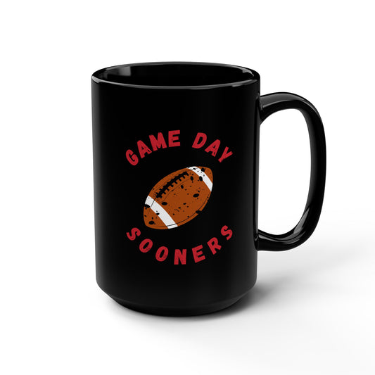 Game Day Sooners Black 15 OZ Mug for Sooner Fan Gift for Him OU Sooner Mug Gift for Her
