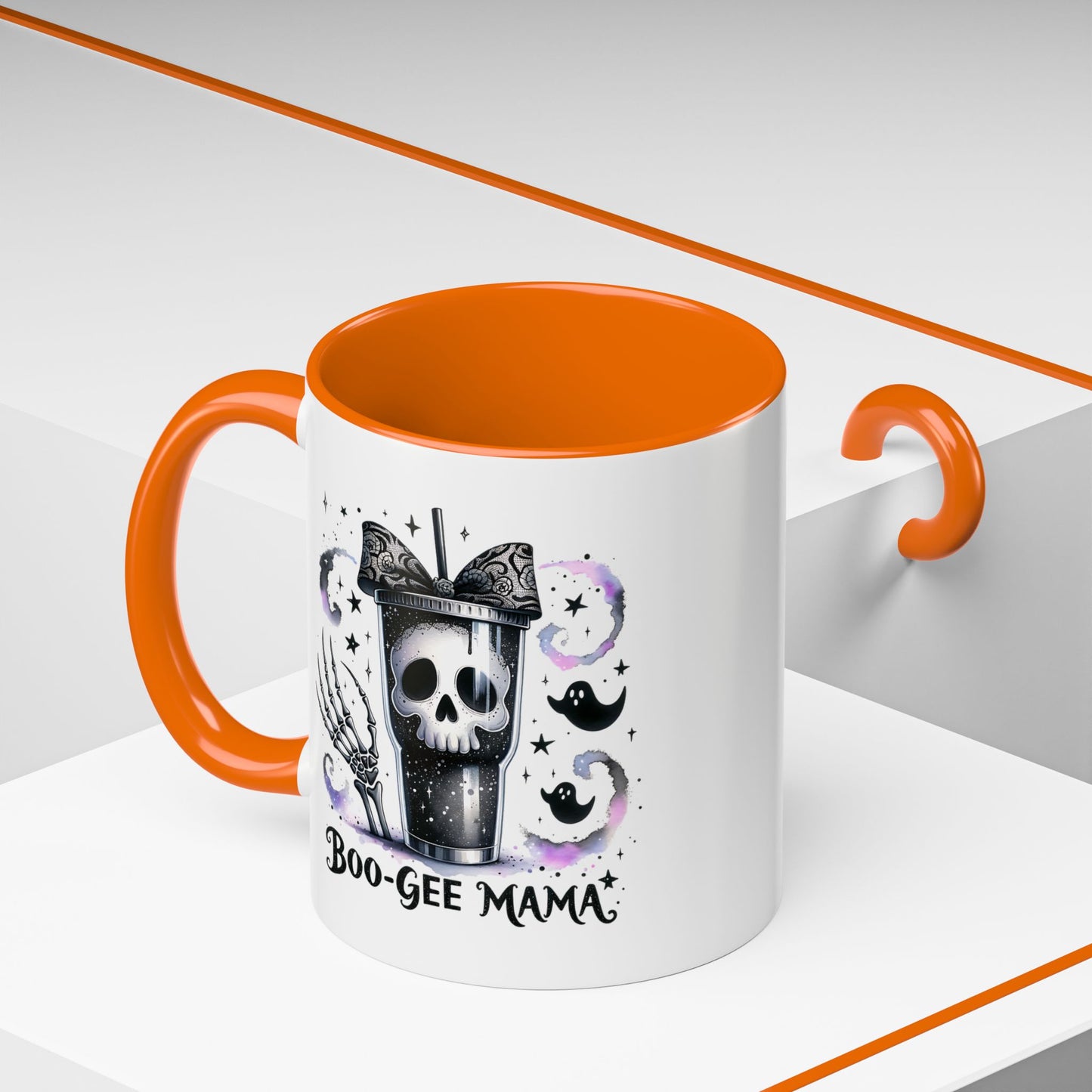 Boo-Gee Mama Spooky Halloween Coffee Mug, Boo-Gee Mama Drinkware, Cute Skeleton Mug, Witchy Gift for Moms, Unique Coffee Cup