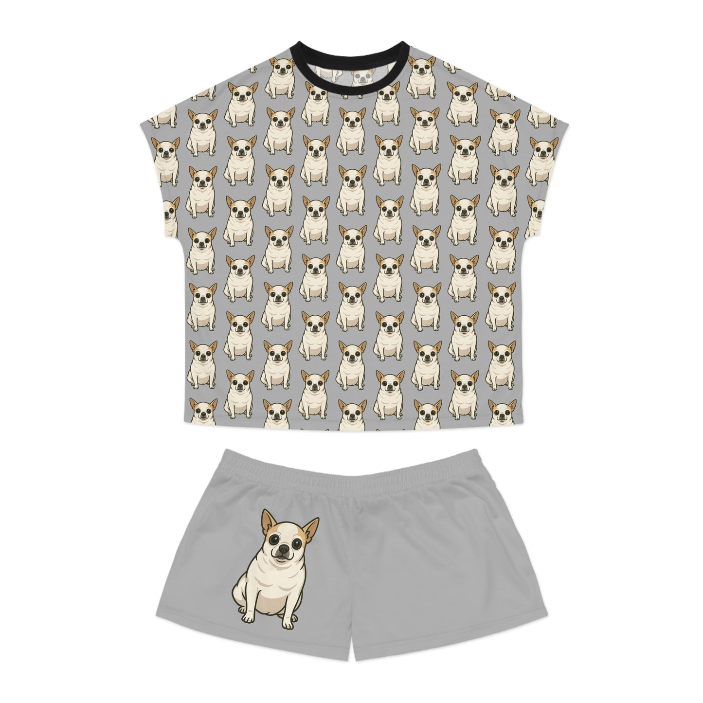 Cute Dog Print Women's Short Pajama Set | Fun Sleepwear, Dog Lover Gift, Relaxation Outfit, Cozy Nights, Pet-Themed Loungewear