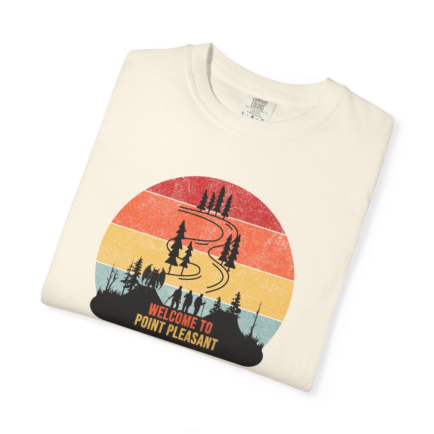 Welcome to Point Pleasant Retro Mothman T-Shirt Vintage Cryptid Mothman Paranormal Lovers Tee