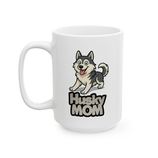 Husky Mom Ceramic Mug 11oz 15oz Cute Husky Coffee Cup Gift for Dog Lovers Pet Owner Mug Home Office Drinkware