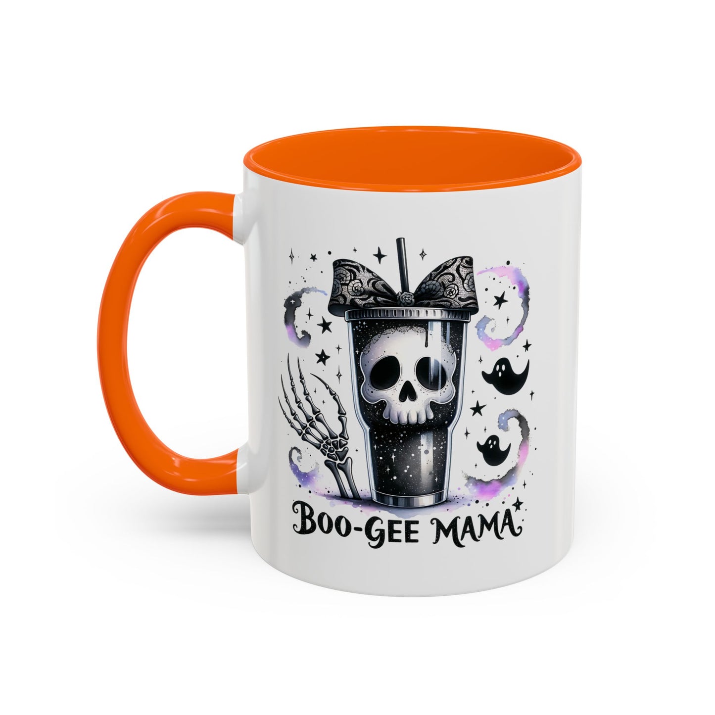 Boo-Gee Mama Spooky Halloween Coffee Mug, Boo-Gee Mama Drinkware, Cute Skeleton Mug, Witchy Gift for Moms, Unique Coffee Cup