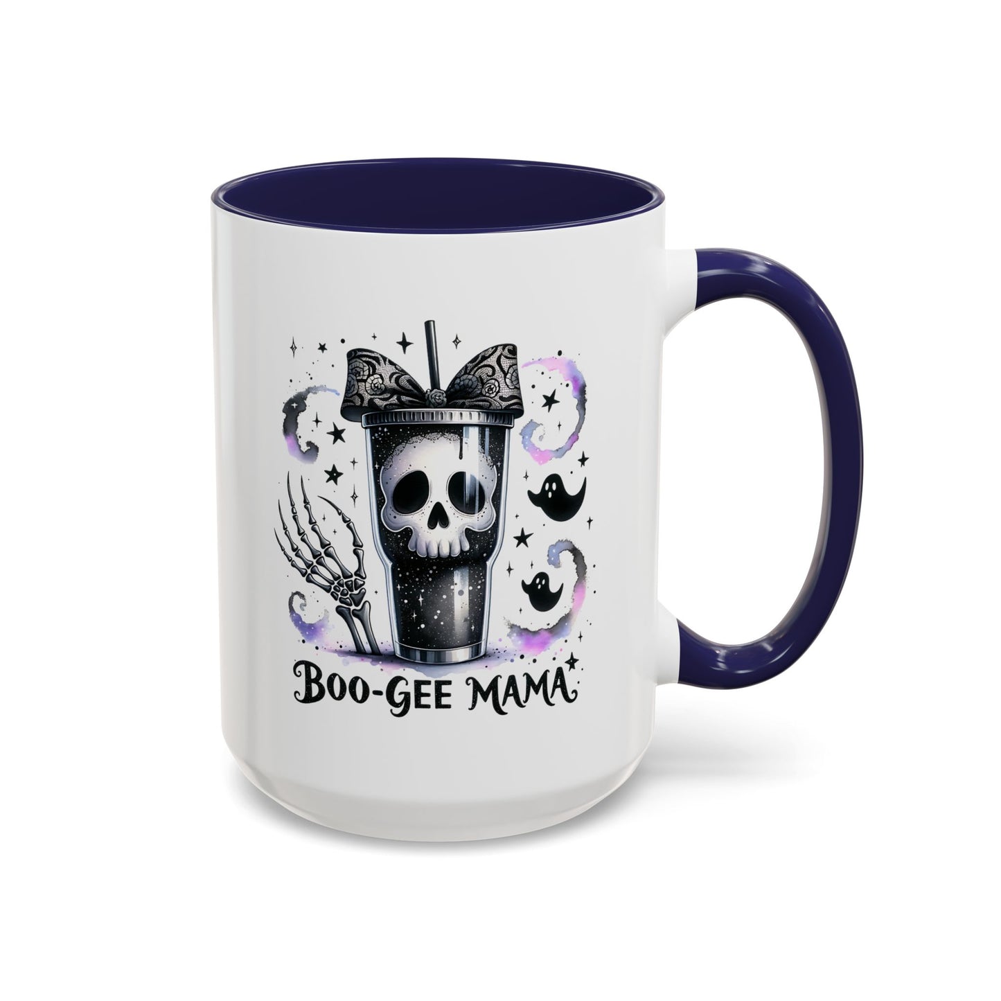 Boo-Gee Mama Spooky Halloween Coffee Mug, Boo-Gee Mama Drinkware, Cute Skeleton Mug, Witchy Gift for Moms, Unique Coffee Cup