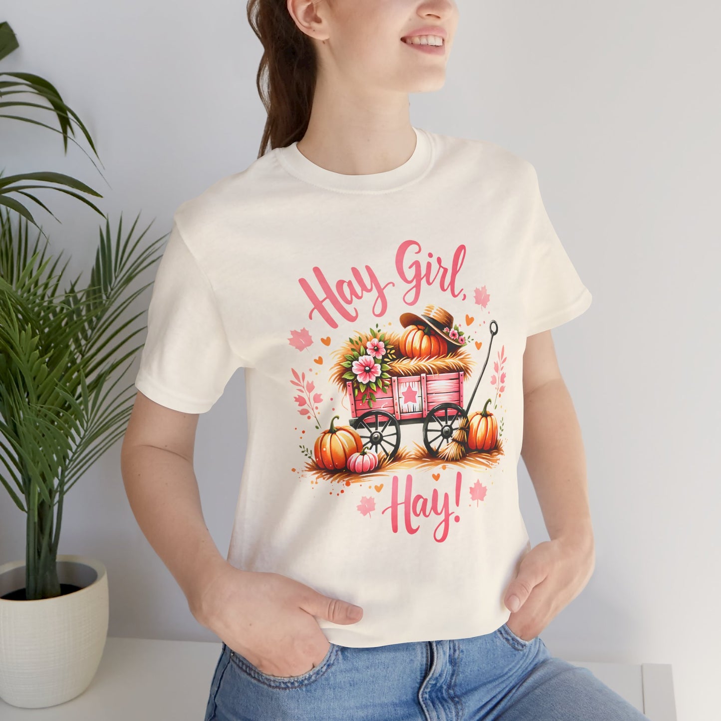 Hay Girl Hay T-Shirt Cute Fall Tee Autumn Fashion Halloween Thanksgiving Hay Girl Hay Shirt