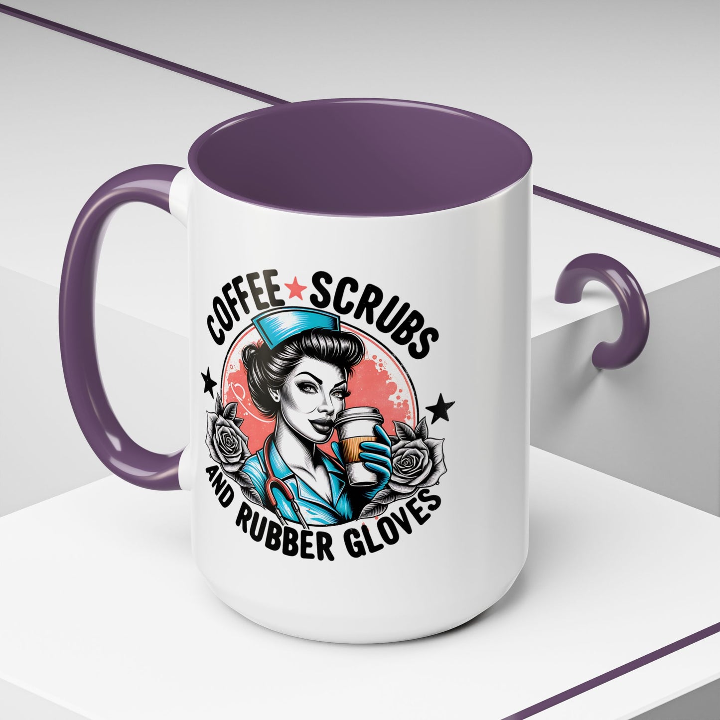 Coffee Lover's Accent Mug: Perfect for Nurses, Gifts for Healthcare Workers, Funny Medical Gifts, Kitchen Decor, Unique Coffee Mugs