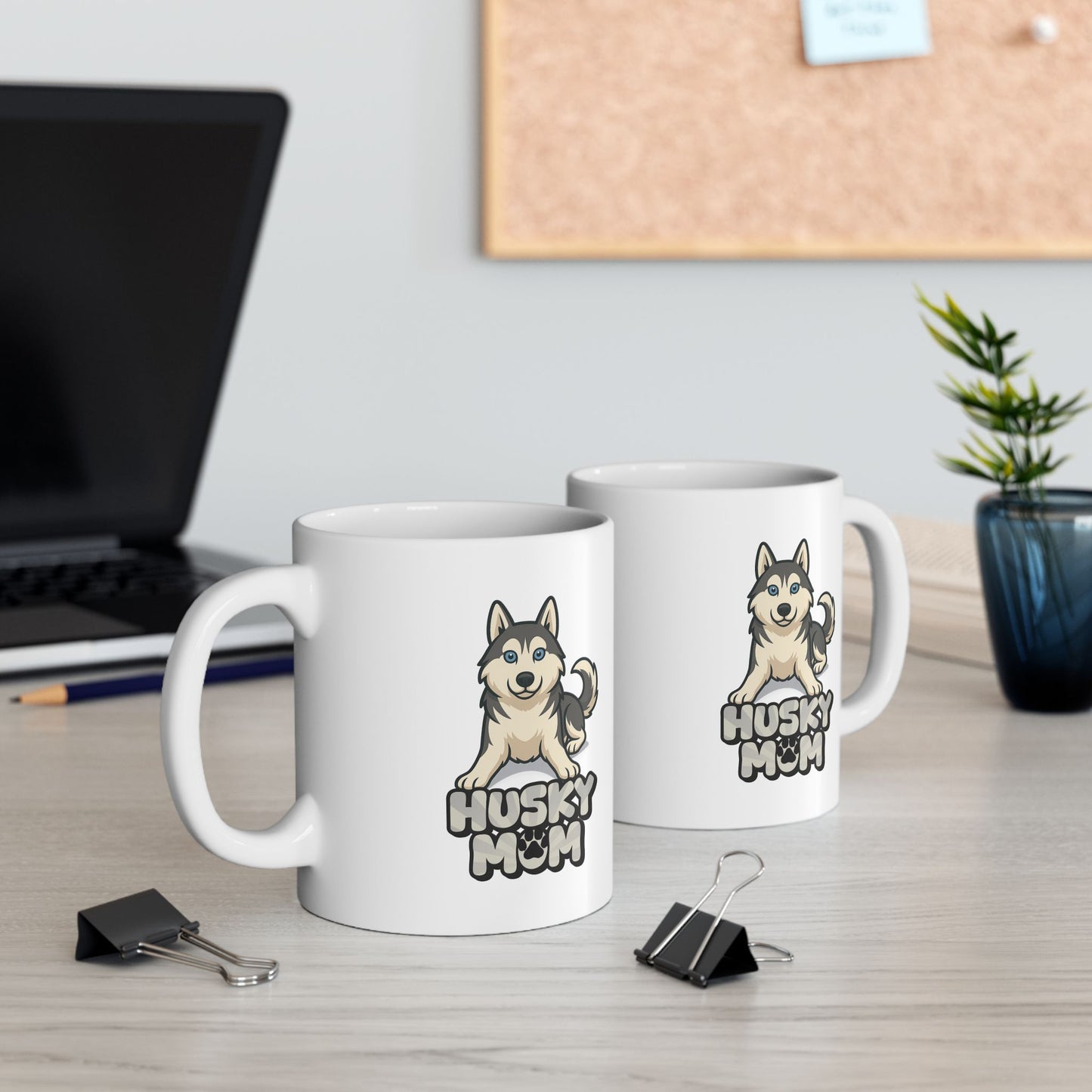 Husky Mom Ceramic Mug 11oz 15oz - Perfect for Cozy Mornings, Gifts, Home Decor, Coffee Lovers, Holiday Cheer