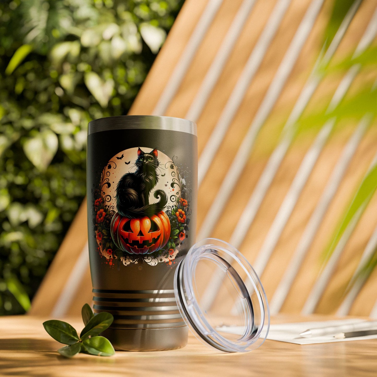 Halloween Black Cat 20oz Tumbler Trick or Treating, Spooky Season, Gift for Cat Lovers, Travel Mug
