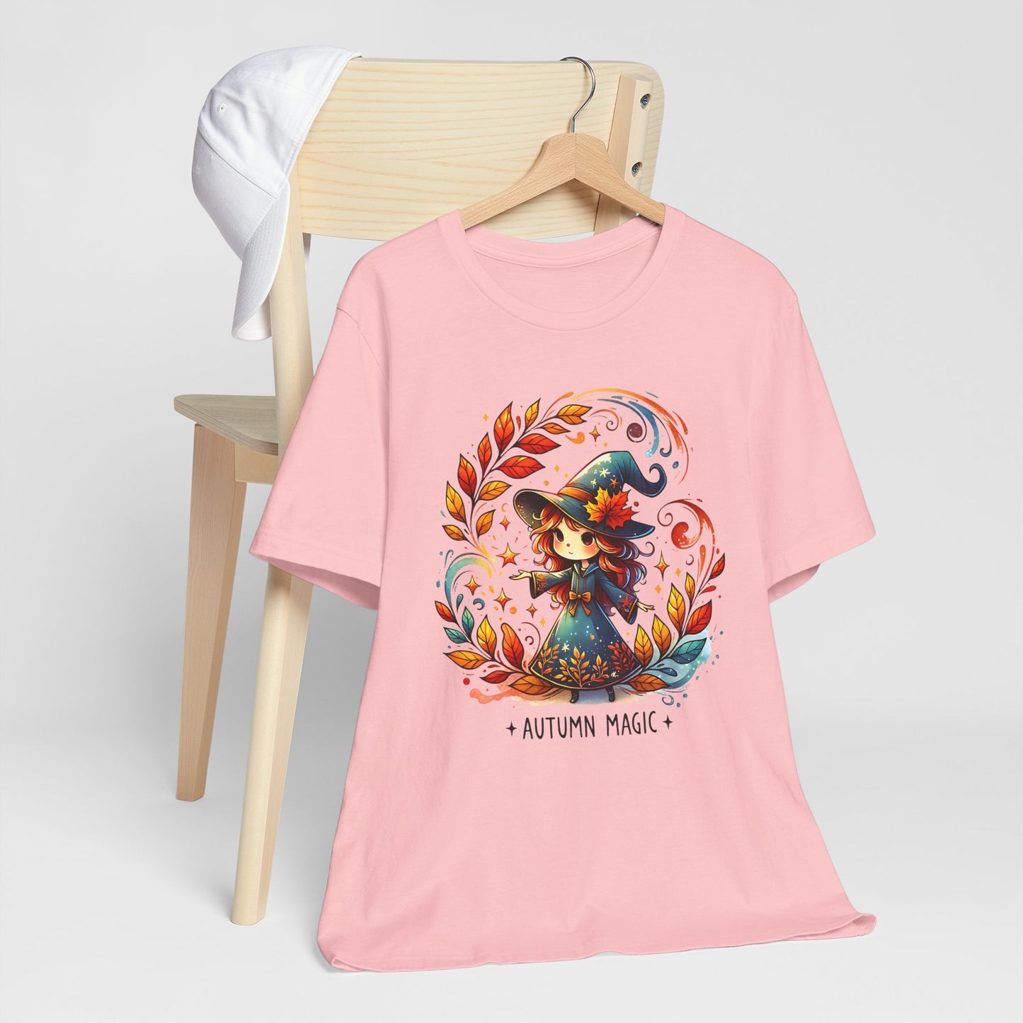Autumn Magic Witch Tee, Fall Apparel, Halloween Shirt, Unisex Casual Tee, Seasonal Clothing, Gift for Witches
