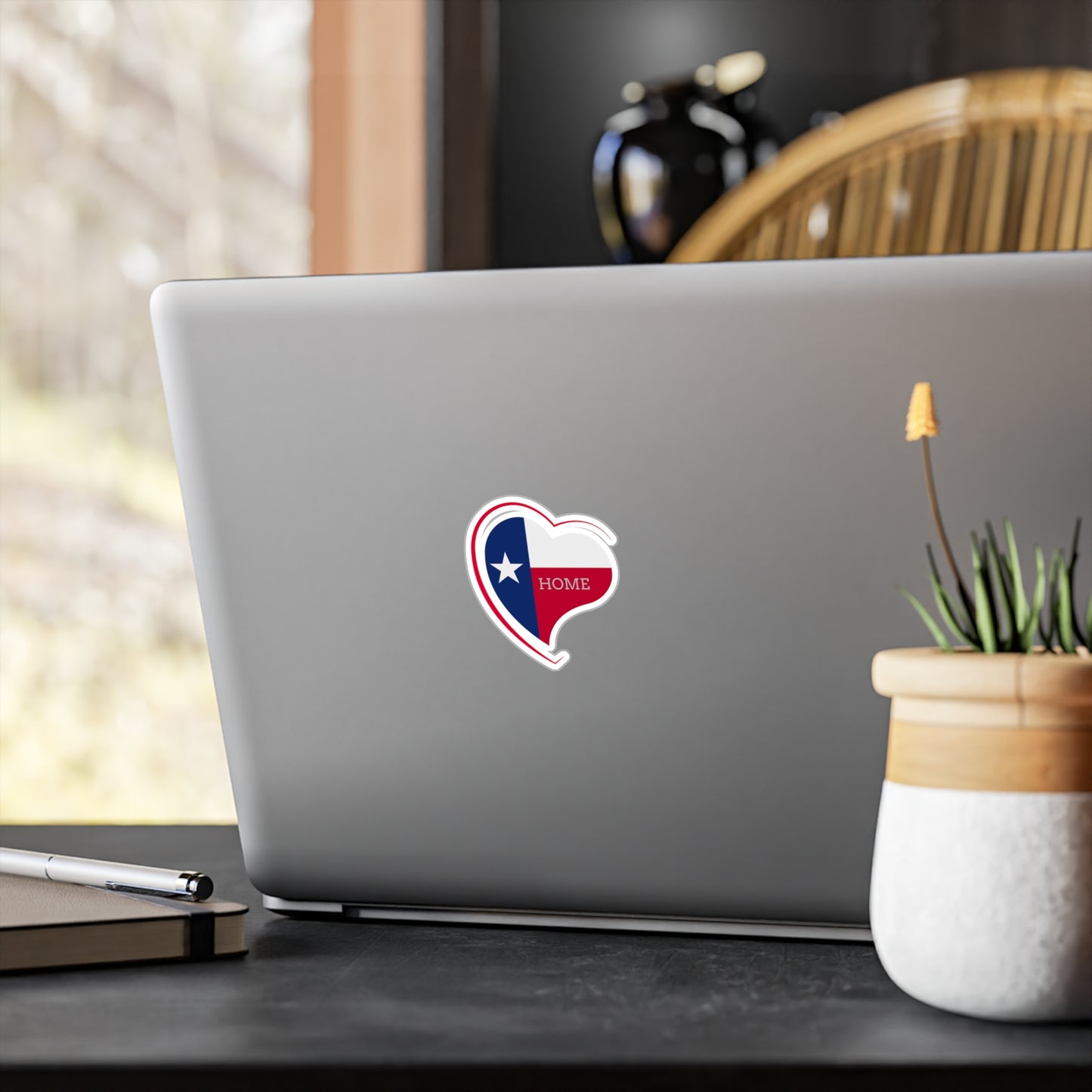 Texas Home Heart Kiss-Cut Vinyl Decals, Home Decor Stickers, Texas Sticker, Gift for Texas Lovers, Heart-Shaped Decal