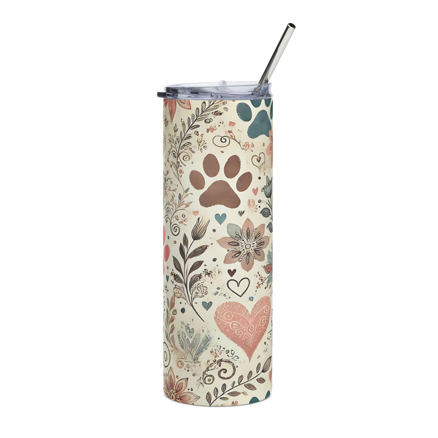 Paw Print Stainless Steel Tumbler, 20oz