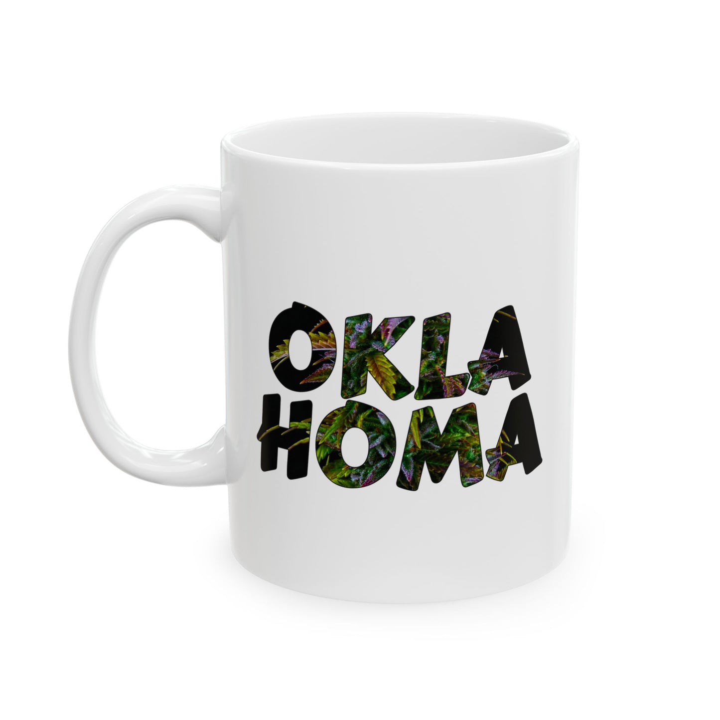 Oklahoma Cannabis Ceramic White 11oz or 15oz Coffee Mug