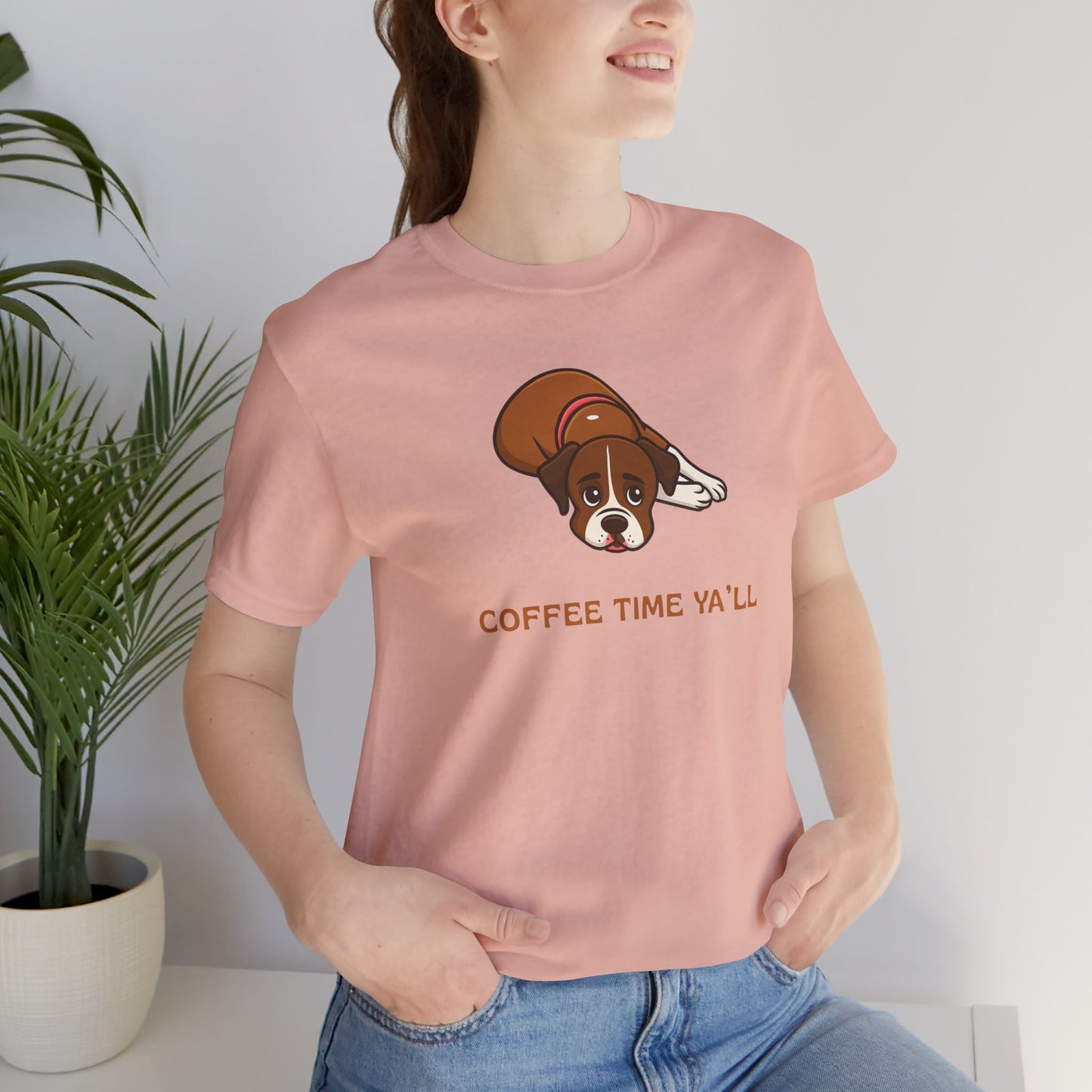Boxer Dog Mom Gift for Her Boxer Dog Dad Funny T-Shirt Gift Coffee Time Y'all