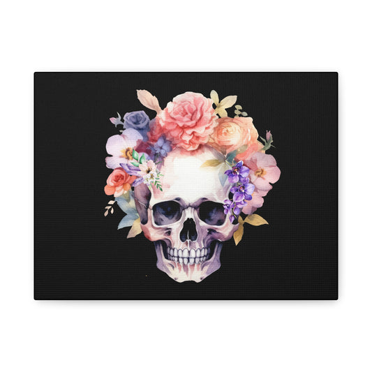 Floral Skull Canvas Art, Gothic Wall Decor for Halloween & Home, Unique Gift Idea, Boho Decor, Artistic Prints