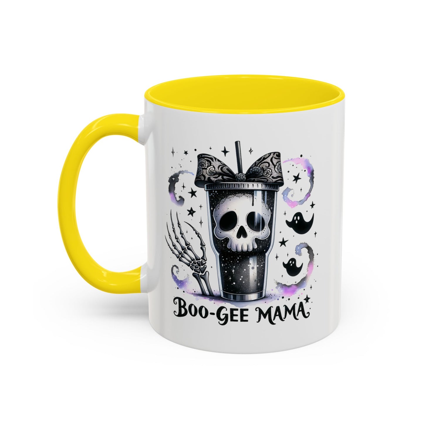 Boo-Gee Mama Spooky Halloween Coffee Mug, Boo-Gee Mama Drinkware, Cute Skeleton Mug, Witchy Gift for Moms, Unique Coffee Cup