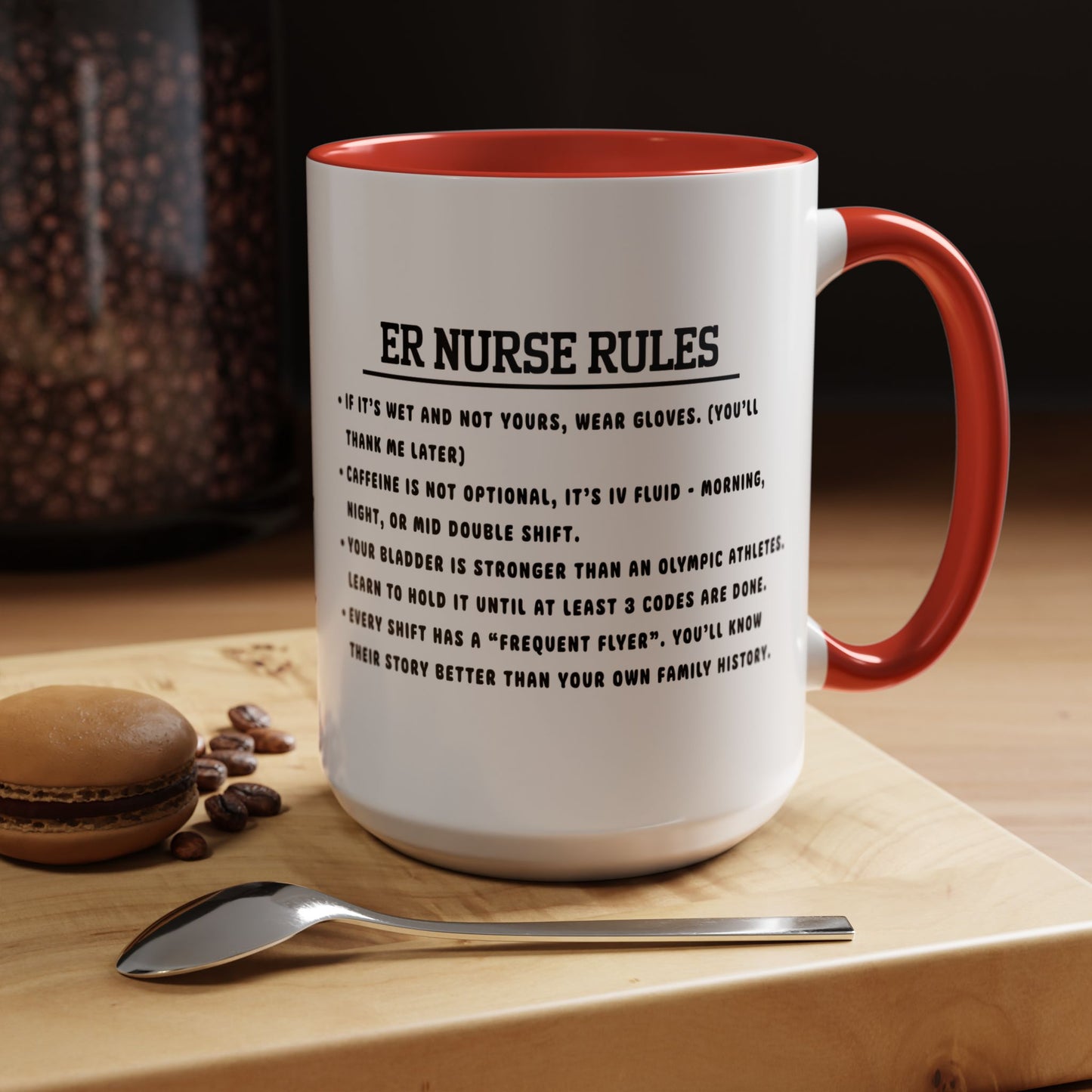 Nurse Rules Coffee Mug Funny Gift for Nurses Healthcare Professional Cup Nurse Appreciation Medical Humor Mug ER Nurse Style