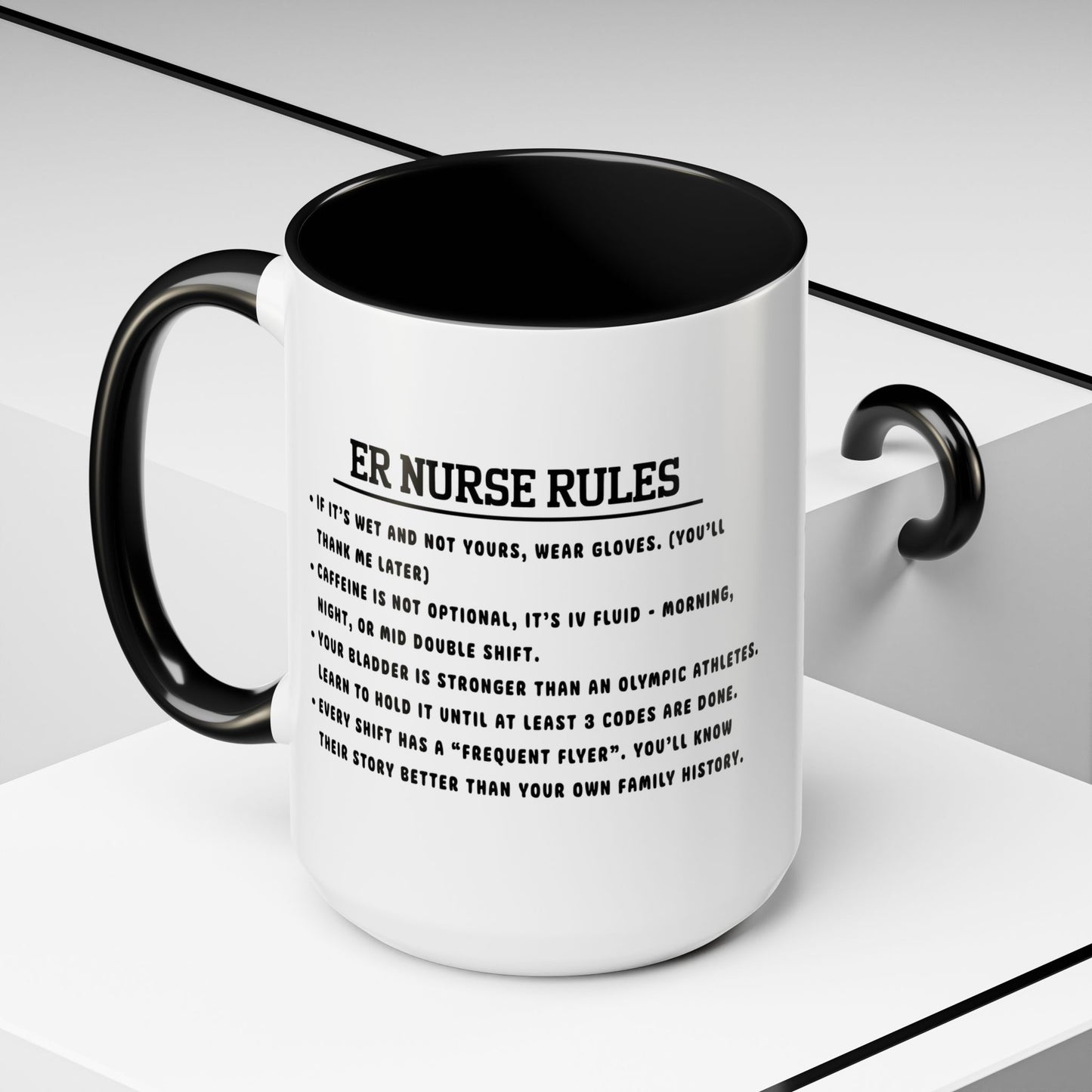 Nurse Rules Coffee Mug Funny Gift for Nurses Healthcare Professional Cup Nurse Appreciation Medical Humor Mug ER Nurse Style