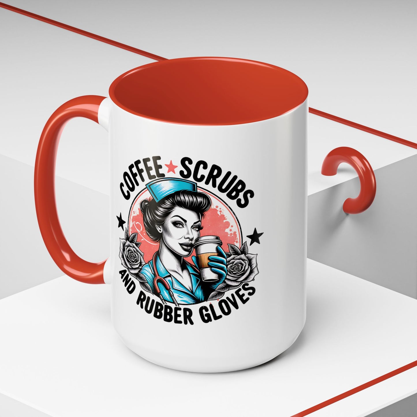 Coffee Lover's Accent Mug: Perfect for Nurses, Gifts for Healthcare Workers, Funny Medical Gifts, Kitchen Decor, Unique Coffee Mugs