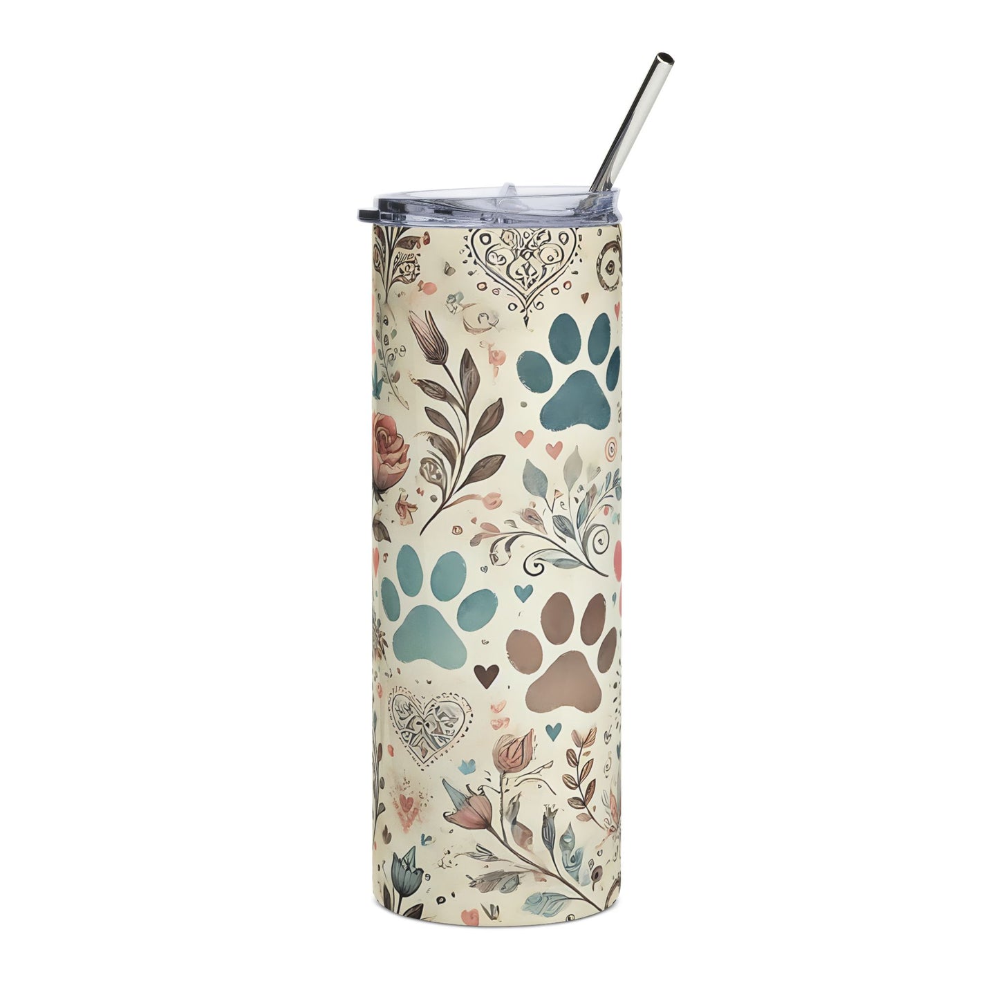Paw Print Stainless Steel Tumbler, 20oz