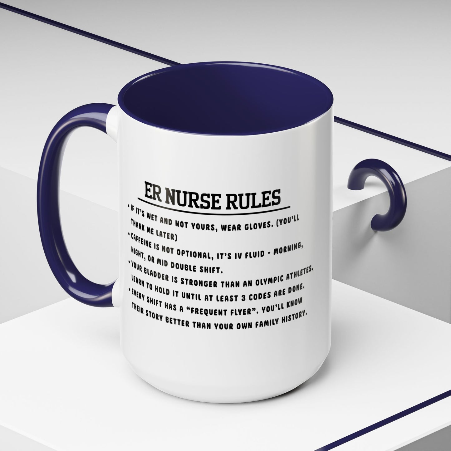 Nurse Rules Coffee Mug Funny Gift for Nurses Healthcare Professional Cup Nurse Appreciation Medical Humor Mug ER Nurse Style