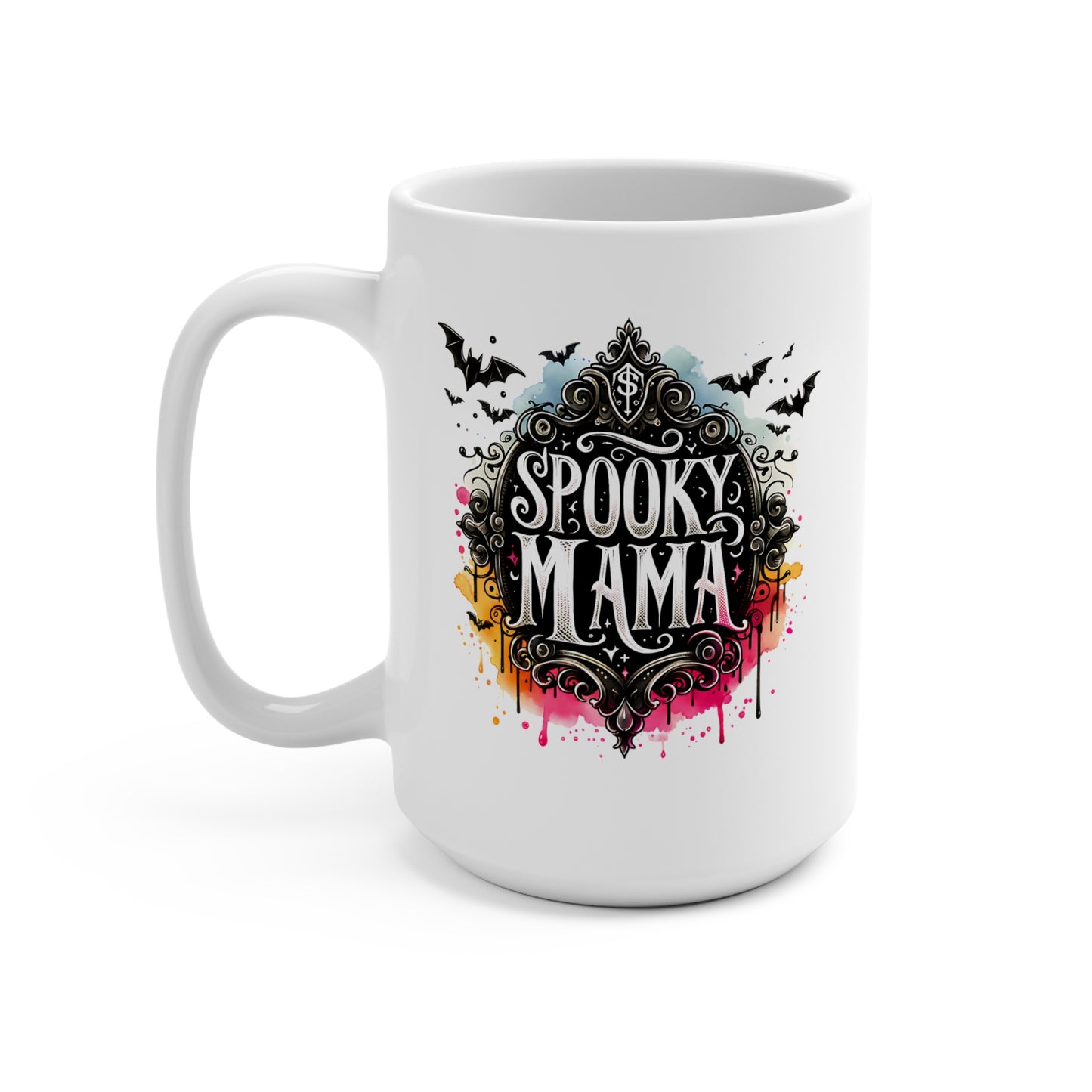 Spooky Mama Mug 15oz, Halloween Coffee Mug, Witch Gift, Unique Mug, Fun Halloween Decor, Gothic Drinkware