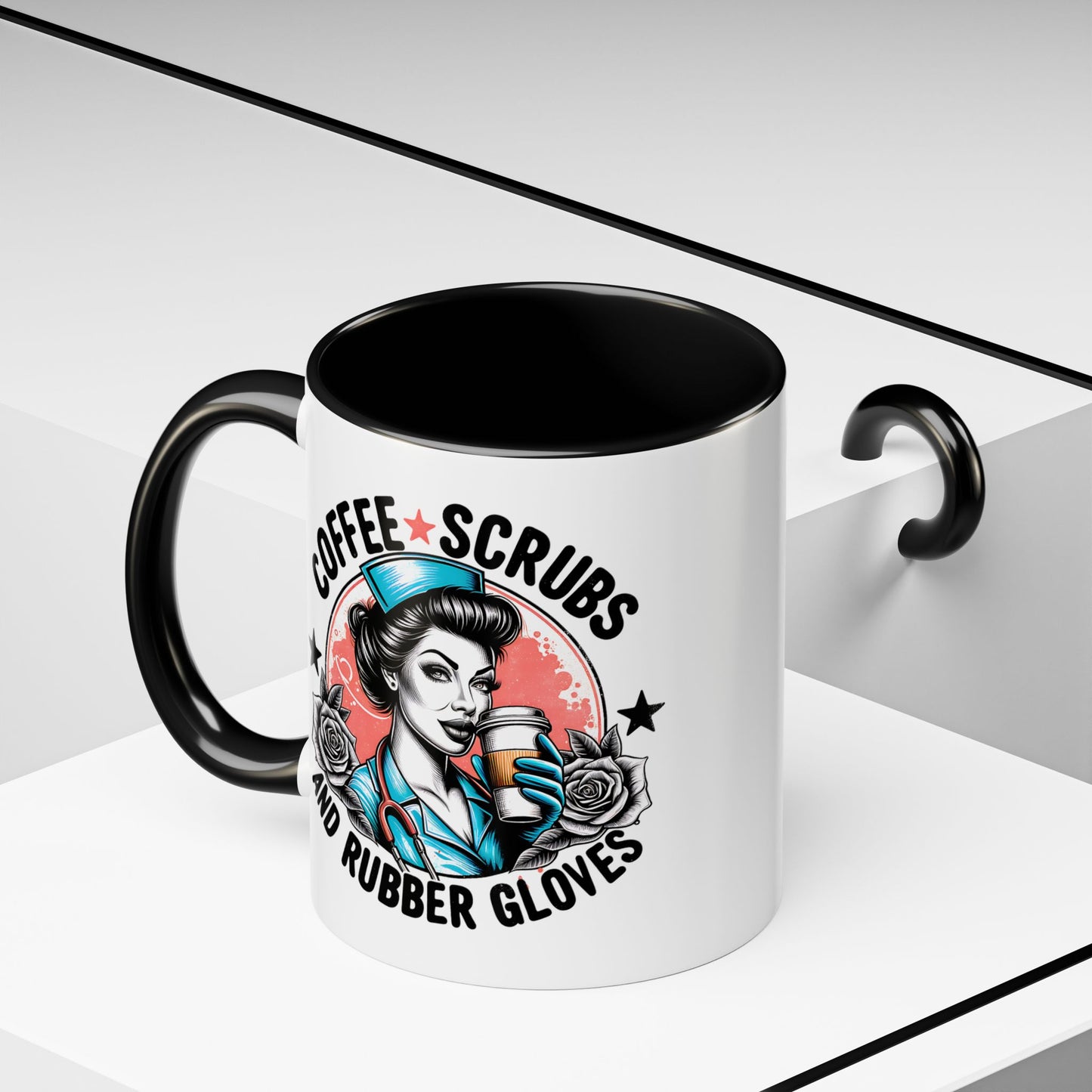 Coffee Lover's Accent Mug: Perfect for Nurses, Gifts for Healthcare Workers, Funny Medical Gifts, Kitchen Decor, Unique Coffee Mugs