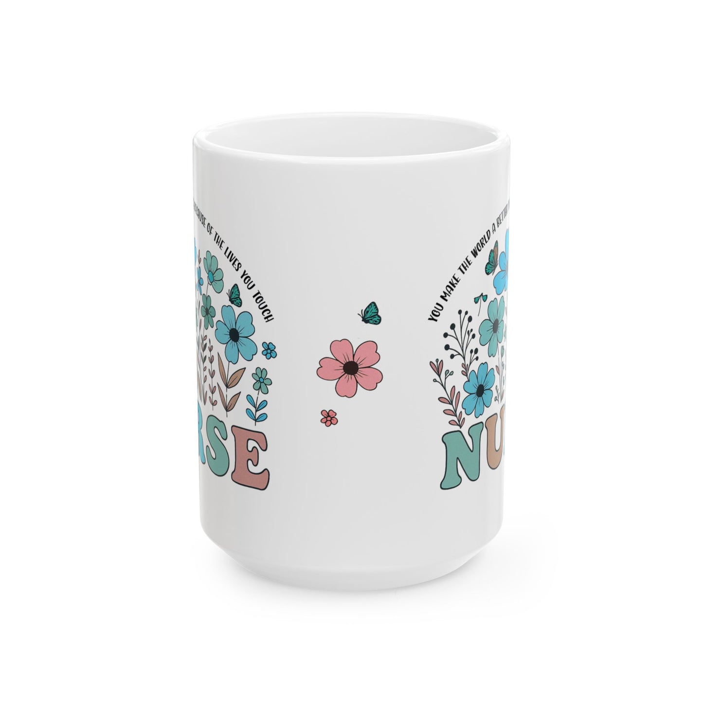 Nurse Retro Flower Coffee Cup 15OZ