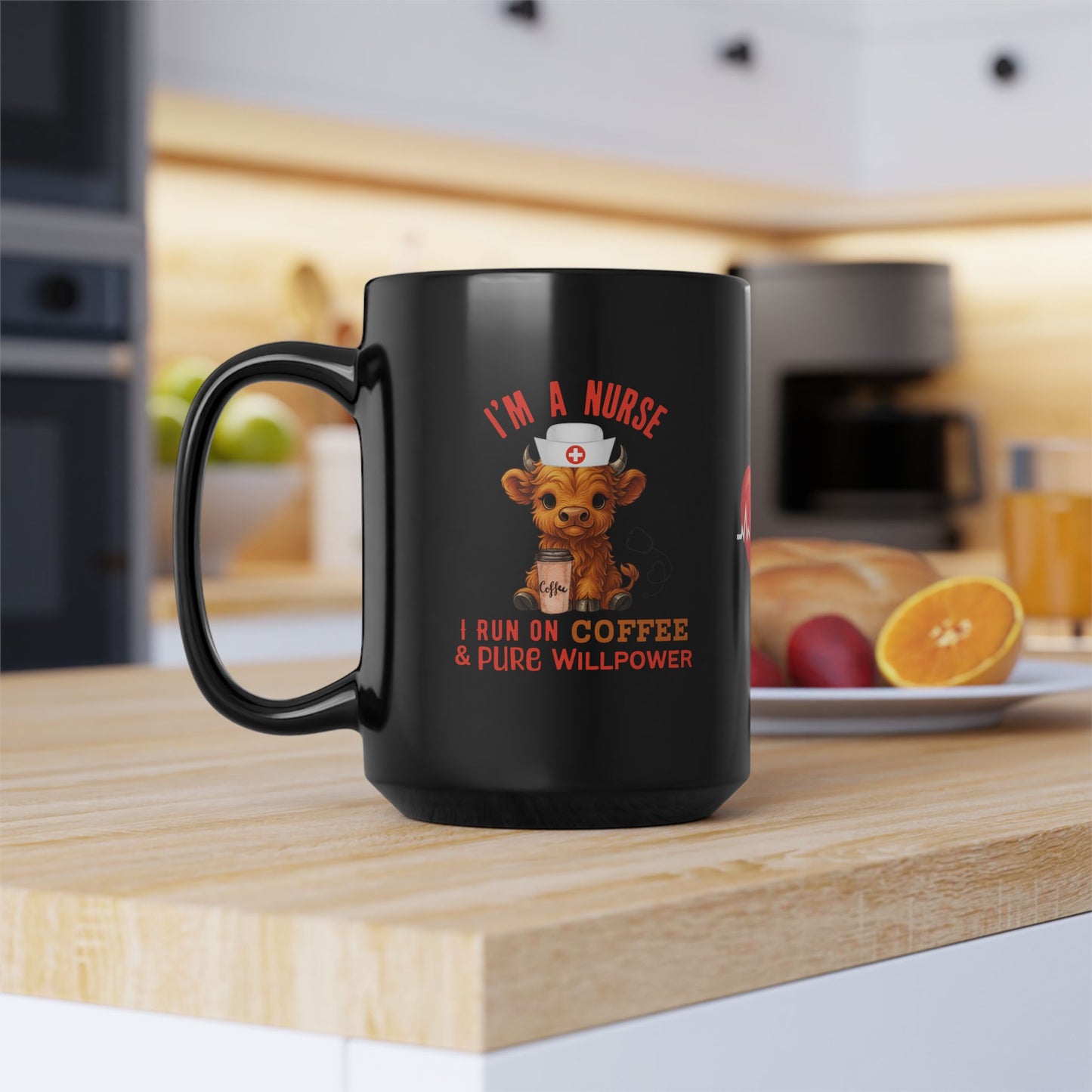 Nurse Coffee Mug 15oz Black Ceramic