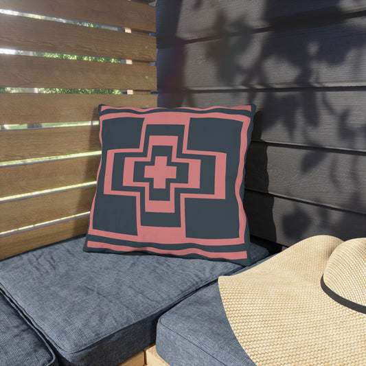 Modern Outdoor Throw Pillows with Geometric Pattern