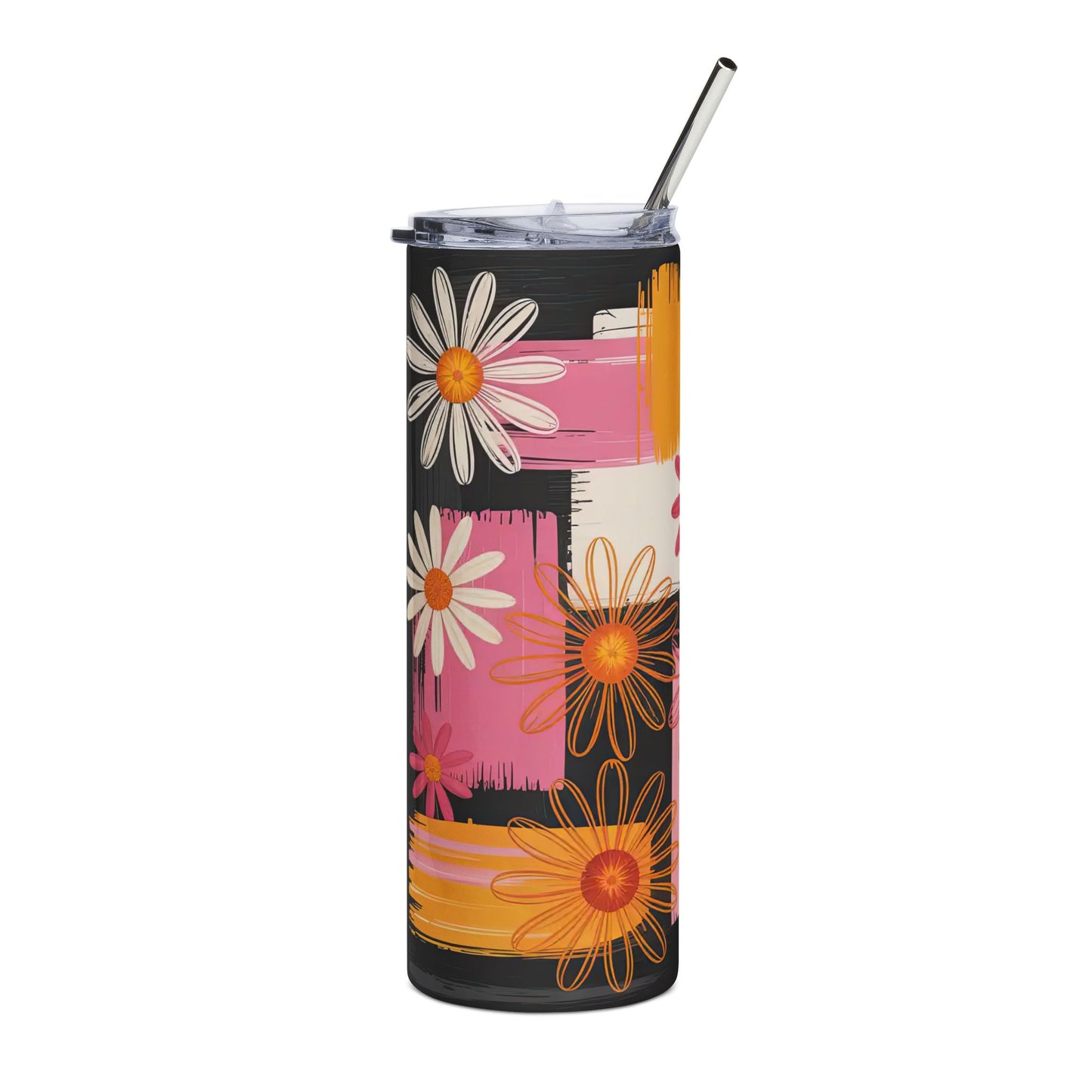Daisy Stainless Steel Tumbler 20oz with Lid and Straw