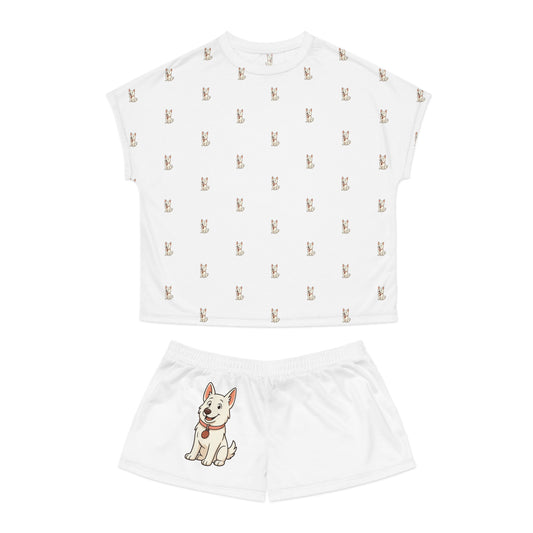 White German Shephard Pajama Set Animal Lover PJs Comfortable Sleepwear Summer Loungewear Gift for Pet Owners Cozy Nights