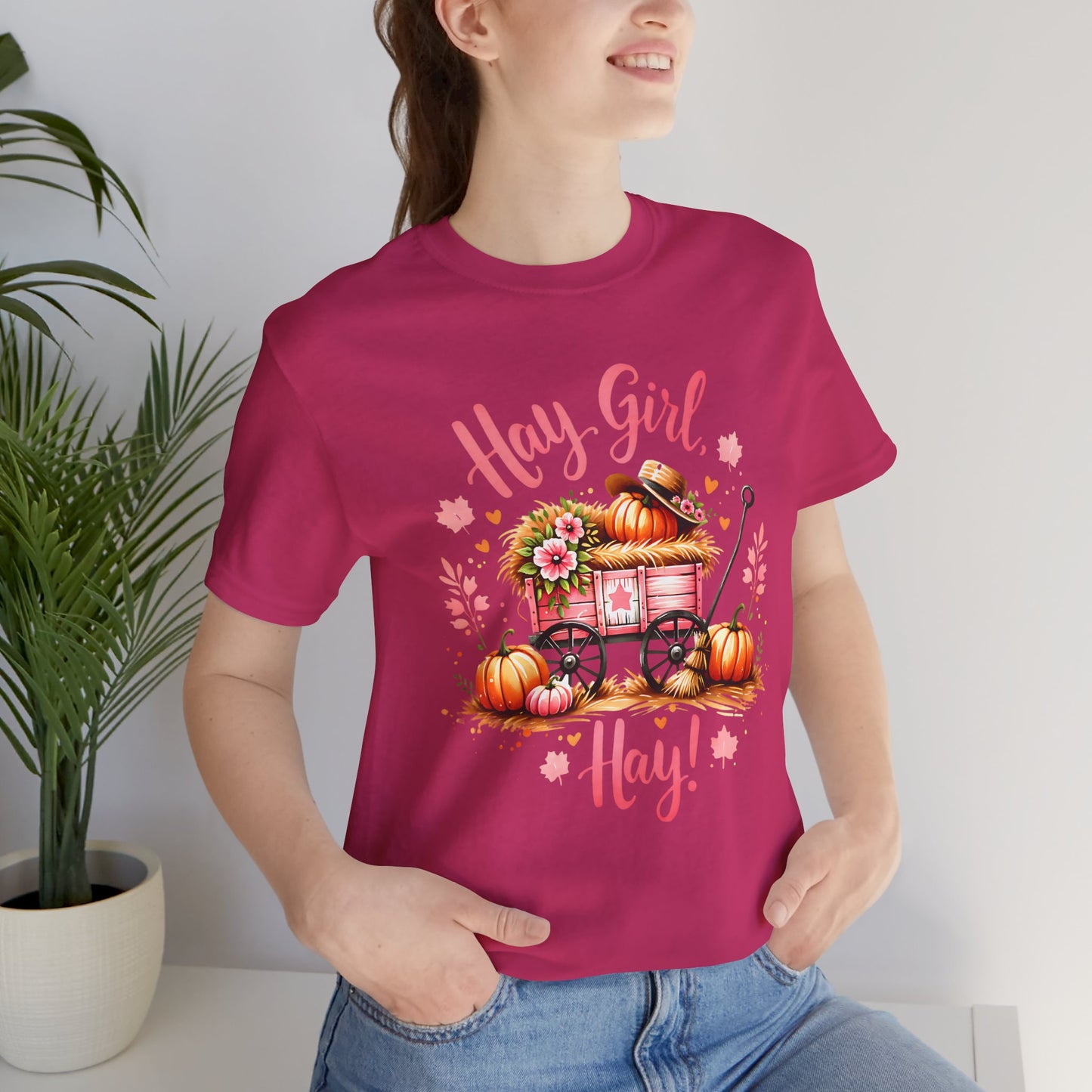 Hay Girl Hay T-Shirt Cute Fall Tee Autumn Fashion Halloween Thanksgiving Hay Girl Hay Shirt