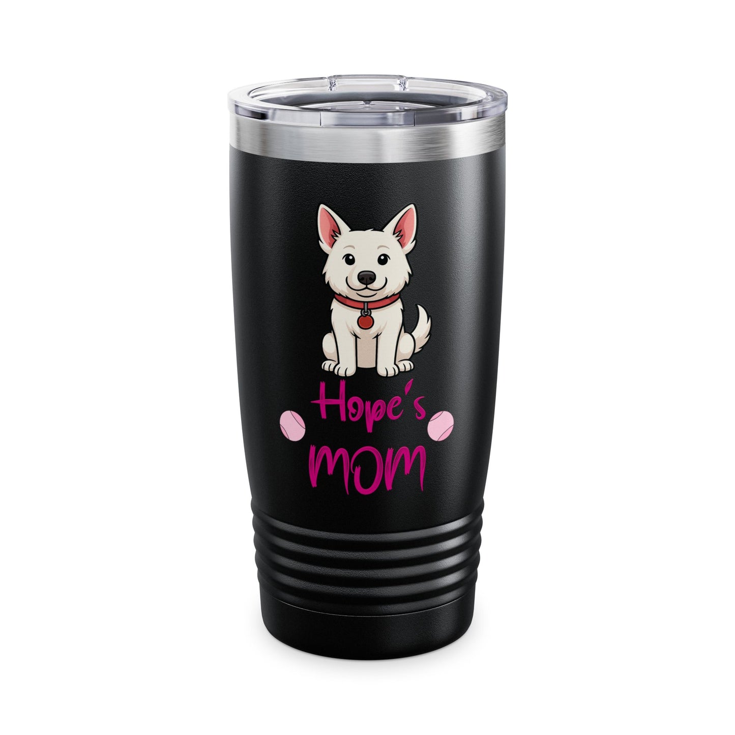 White German Shepherd Personalized Tumbler - 20oz, Custom Travel Mug, Perfect Gift for Dog Lovers, Cute Pet Owners, Inspirational Drinkware