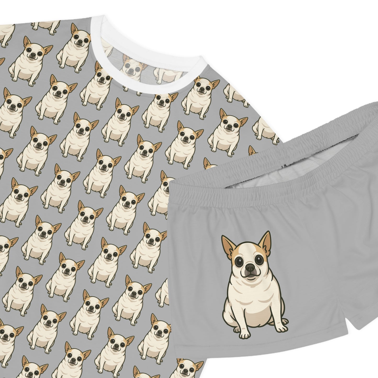 Cute Dog Print Women's Short Pajama Set | Fun Sleepwear, Dog Lover Gift, Relaxation Outfit, Cozy Nights, Pet-Themed Loungewear