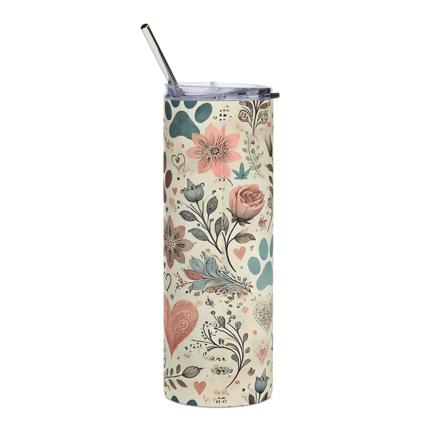 Paw Print Stainless Steel Tumbler, 20oz