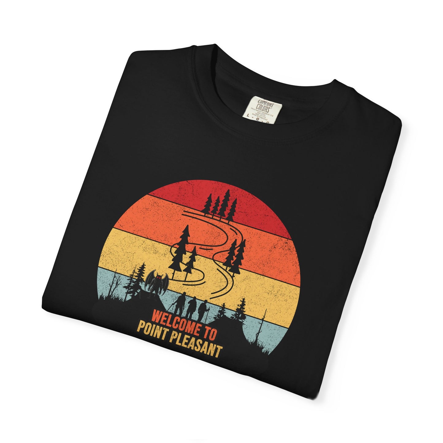 Welcome to Point Pleasant Retro Mothman T-Shirt Vintage Cryptid Mothman Paranormal Lovers Tee