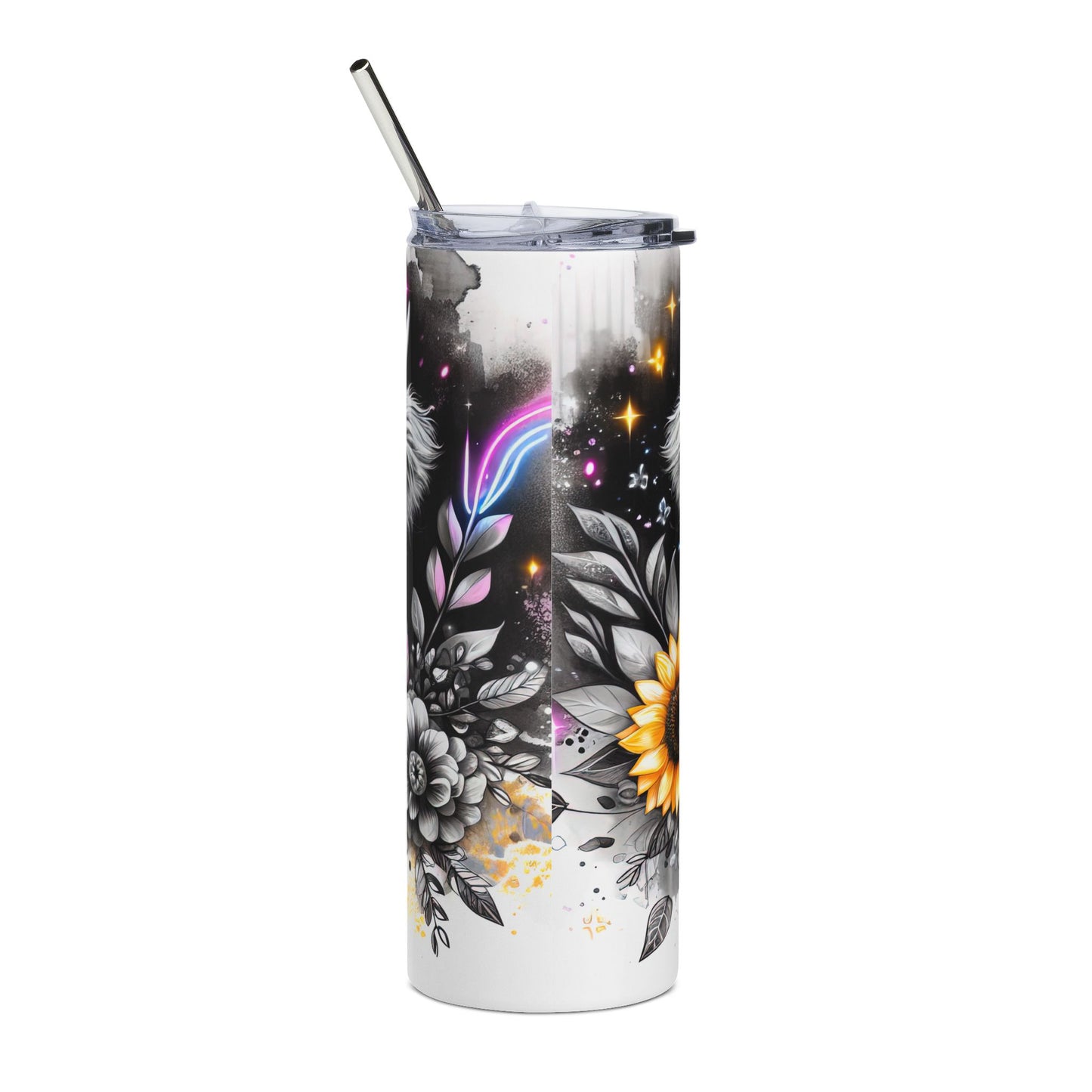 Just a Little Moody Highland Cow 20oz Steel Tumbler with Lid and Straw