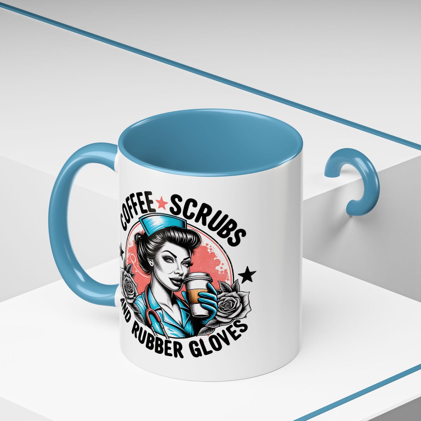 Coffee Lover's Accent Mug: Perfect for Nurses, Gifts for Healthcare Workers, Funny Medical Gifts, Kitchen Decor, Unique Coffee Mugs