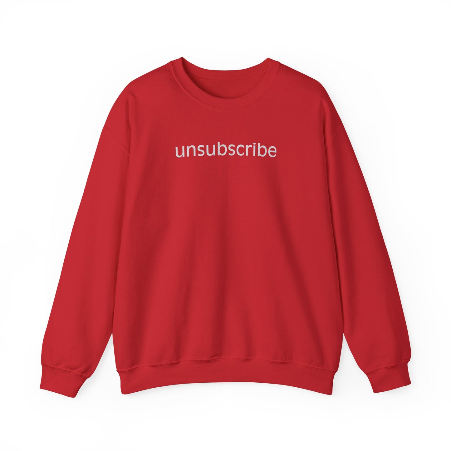 Unsubscribe Crewneck Sweatshirt — Minimalist Anti-Social Graphic Sweatshirt