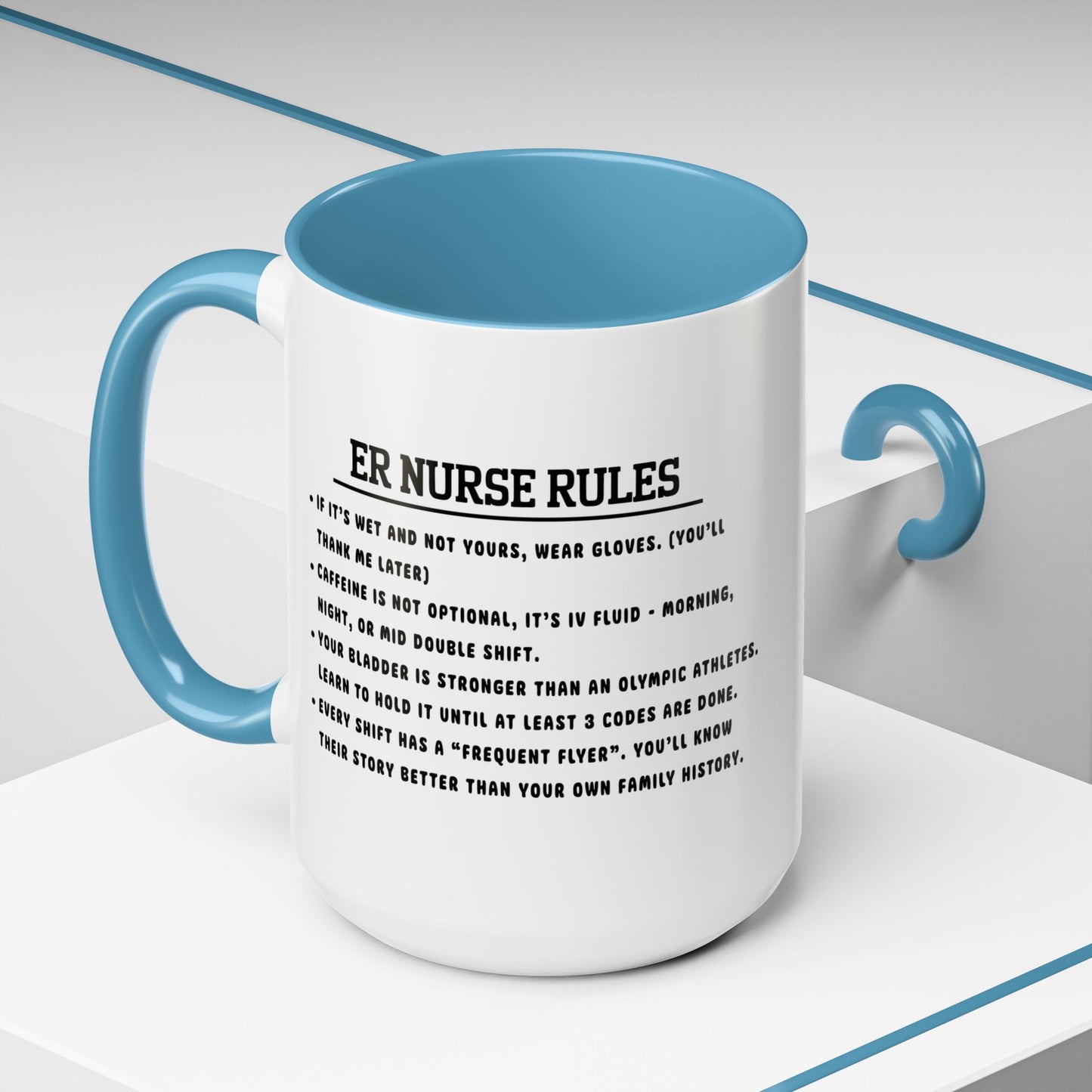Nurse Rules Coffee Mug Funny Gift for Nurses Healthcare Professional Cup Nurse Appreciation Medical Humor Mug ER Nurse Style