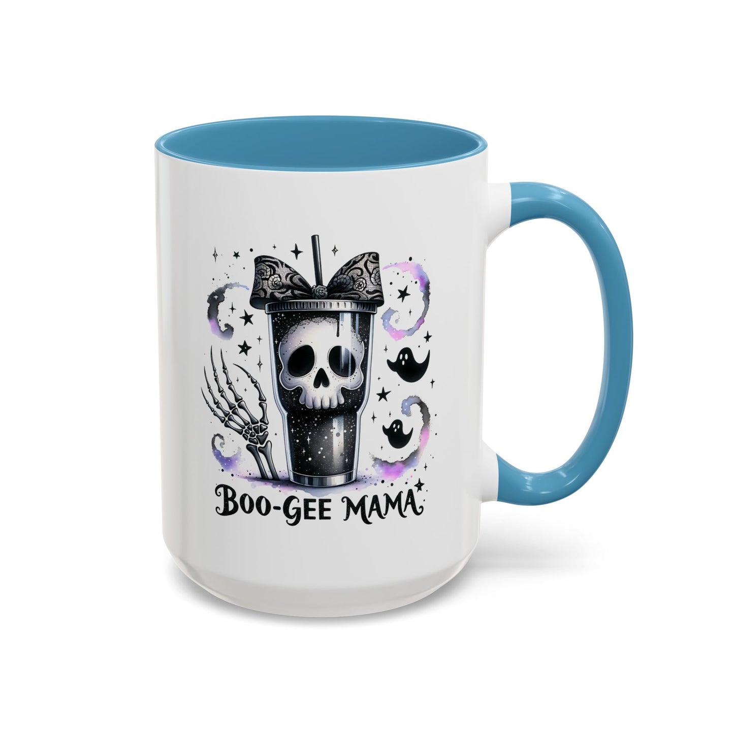 Boo-Gee Mama Spooky Halloween Coffee Mug, Boo-Gee Mama Drinkware, Cute Skeleton Mug, Witchy Gift for Moms, Unique Coffee Cup