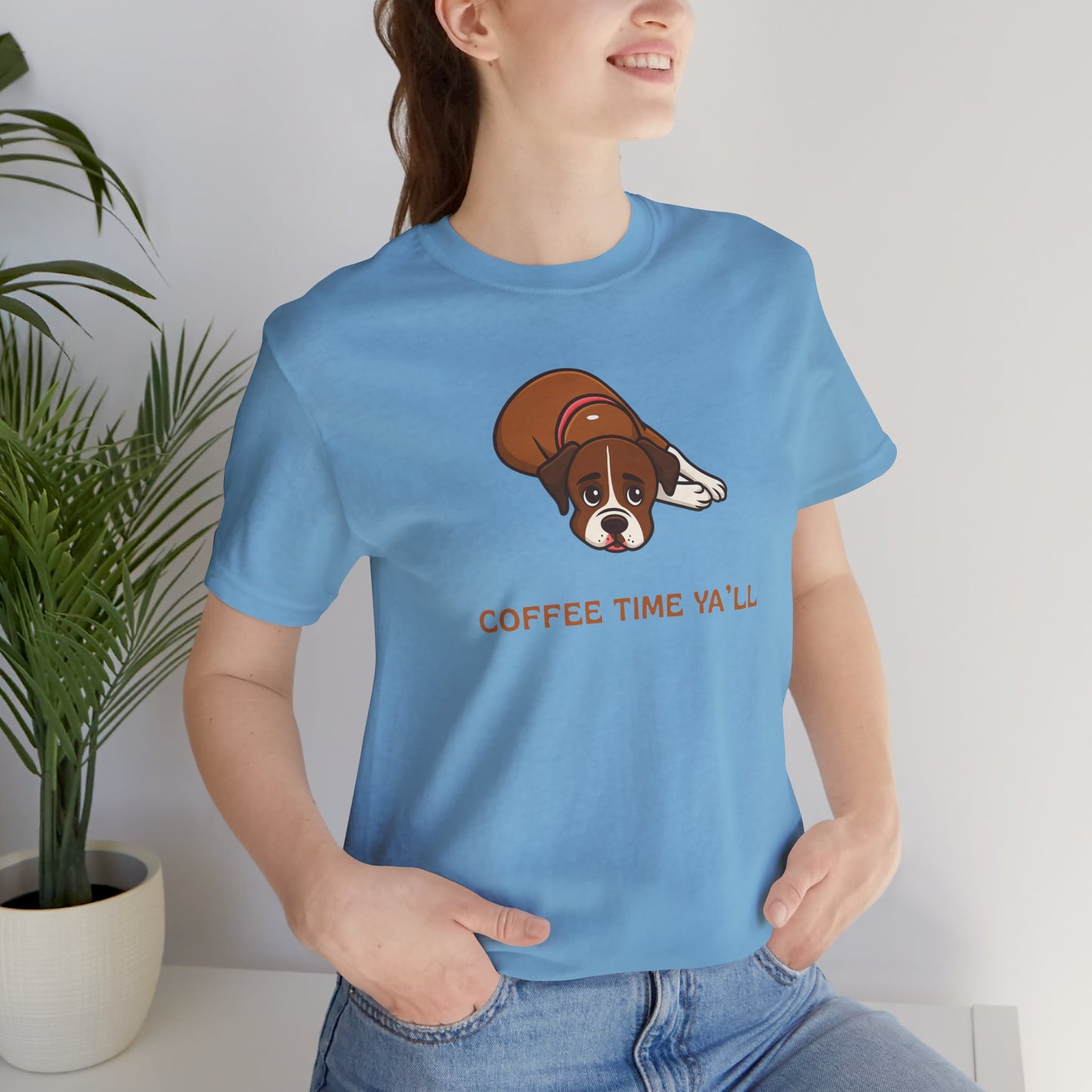 Boxer Dog Mom Gift for Her Boxer Dog Dad Funny T-Shirt Gift Coffee Time Y'all