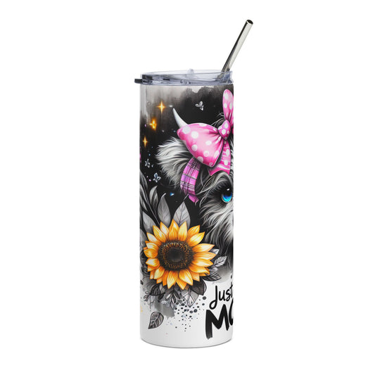 Just a Little Moody Highland Cow 20oz Steel Tumbler with Lid and Straw