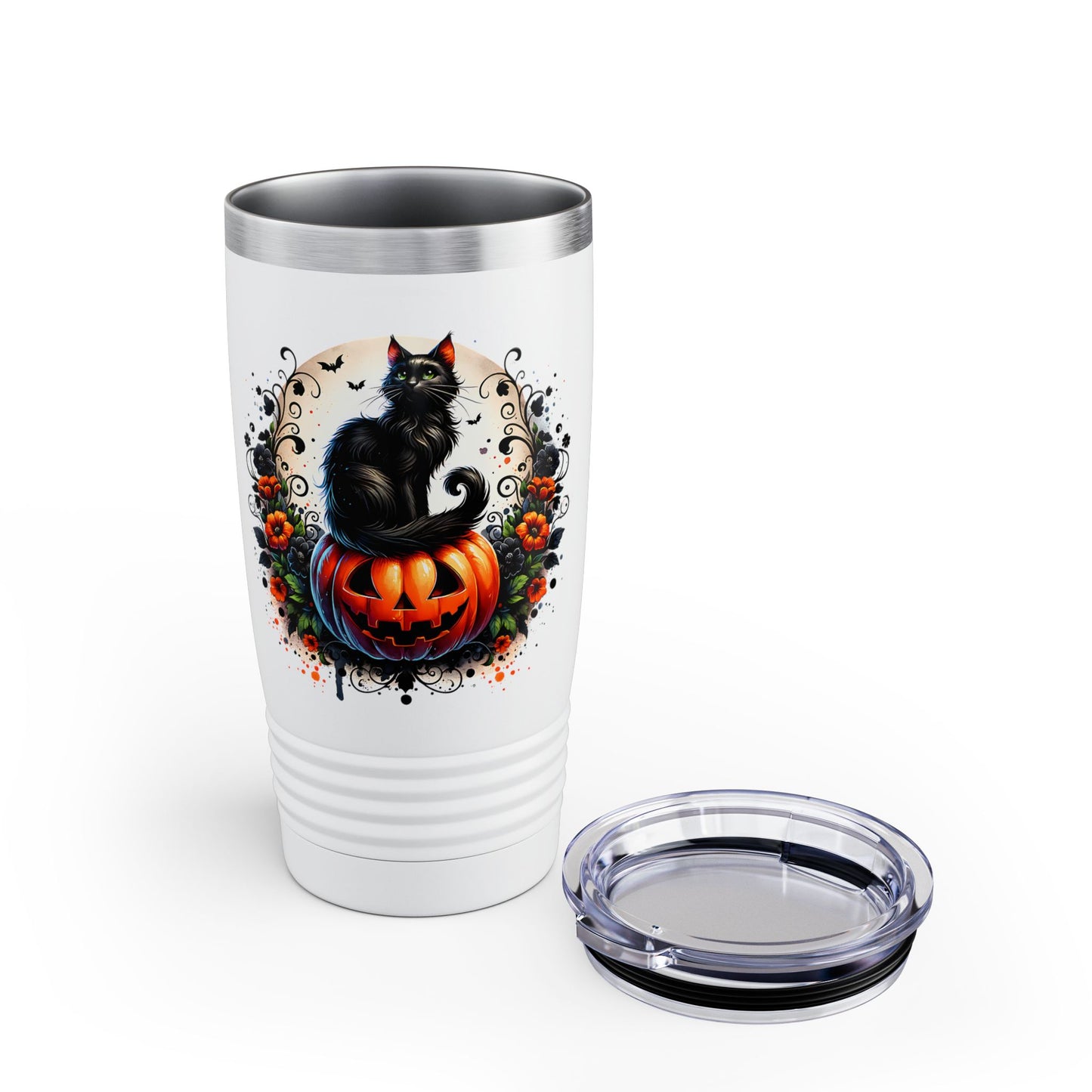 Halloween Black Cat 20oz Tumbler Trick or Treating, Spooky Season, Gift for Cat Lovers, Travel Mug