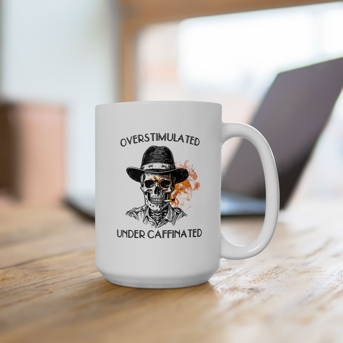 Mental Health Skeleton Motivational Ceramic Mug 11oz 15oz for Daily Inspiration, Unique Gift for Coffee Lovers, Office Supplies, Self-Care, Affirmations