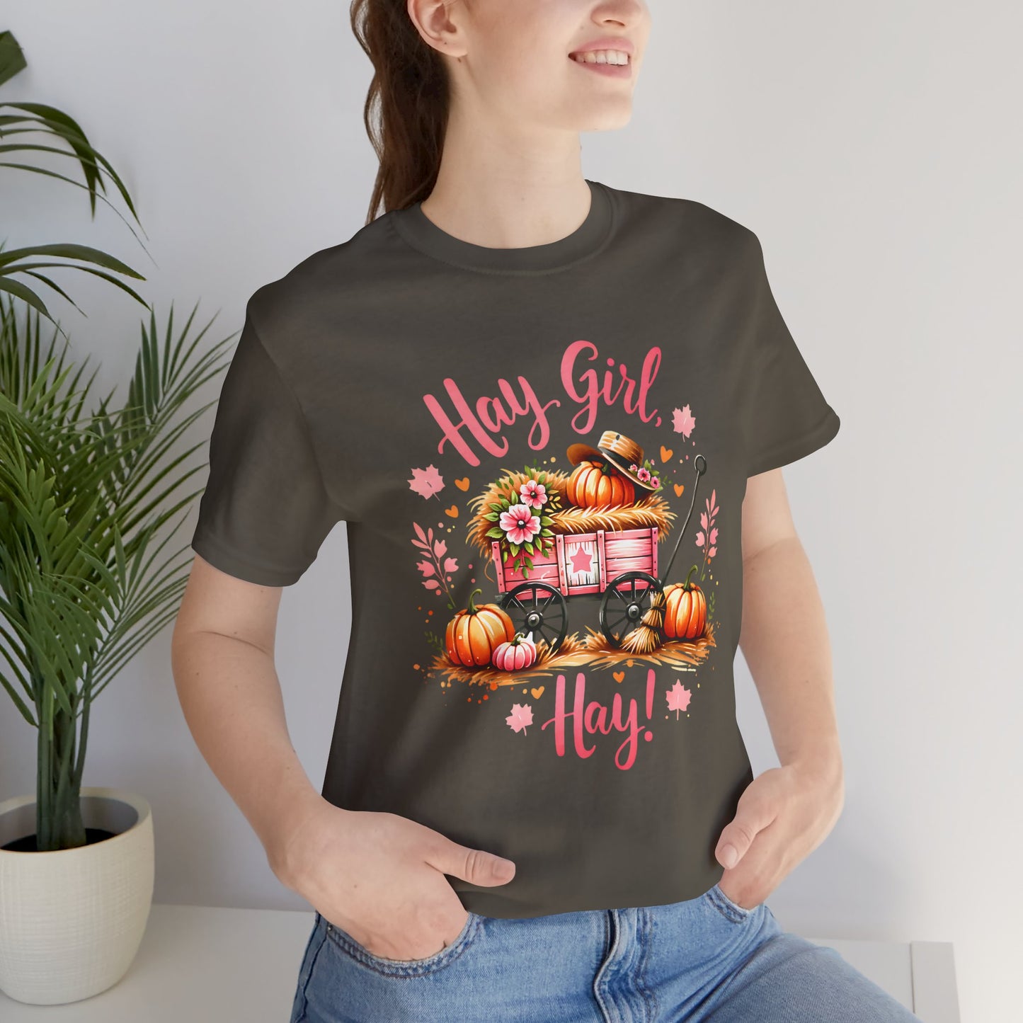 Hay Girl Hay T-Shirt Cute Fall Tee Autumn Fashion Halloween Thanksgiving Hay Girl Hay Shirt