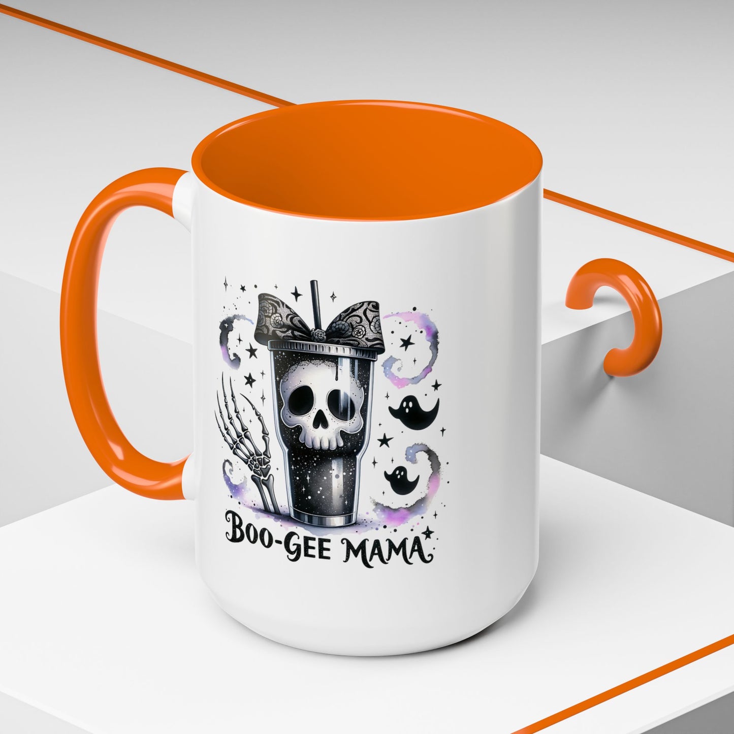 Boo-Gee Mama Spooky Halloween Coffee Mug, Boo-Gee Mama Drinkware, Cute Skeleton Mug, Witchy Gift for Moms, Unique Coffee Cup