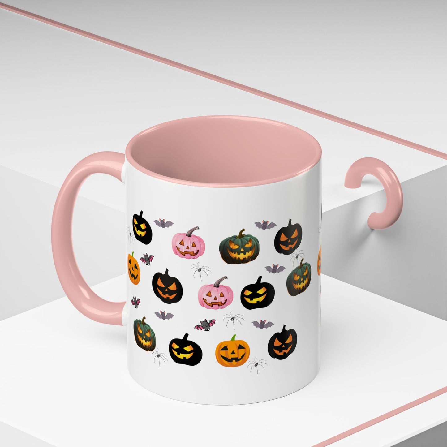 Spooky Pumpkin Accent Coffee Mug - Halloween Decor, Autumn Gift, Fall Kitchenware, Unique Coffee Cup, Trick or Treat