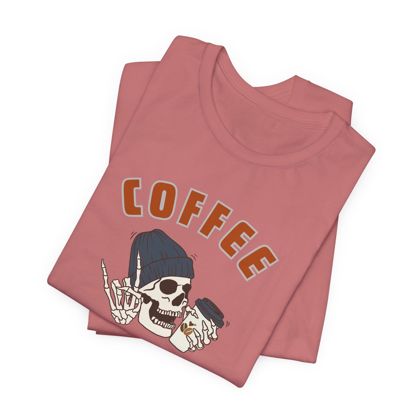 Cute Skeleton T-Shirt Coffee Before Talkie Skull Tee - Unisex Jersey Short Sleeve Shirt, Funny Coffee Lover Gift, Casual Wear, Relaxed Fit, Gift for Friends