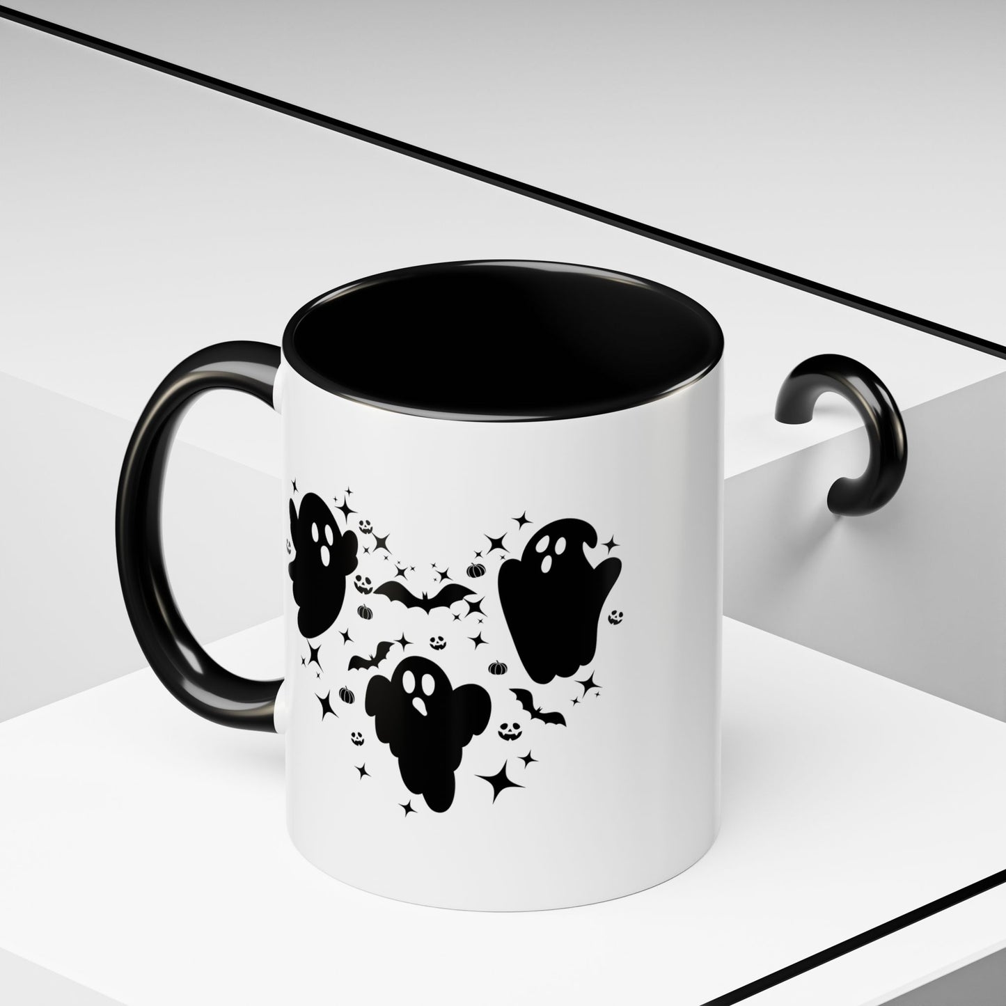 Halloween Ghost Heart Coffee Mug - Spooky Mug for Halloween, Cute Ghost Decor, Trick or Treat Mug, Goth Coffee Cup, Halloween Gift